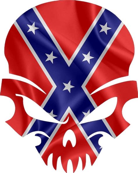 Confederate Flag Skull Decal Sticker 47