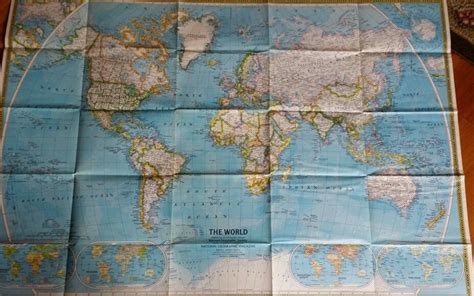 Vintage 1981 National Geographic Society Map Of The World 42 By 29 By