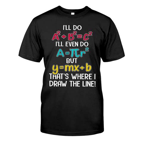 Funny Math Shirt Thats Where Draw The Line Mathteacher Etsy