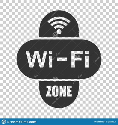 Wifi Zone Internet Sign Icon In Flat Style Wi Fi Wireless Technology