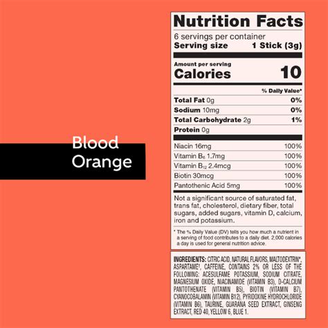 Pure Kick Blood Orange Zero Sugar Energy Drink Mix