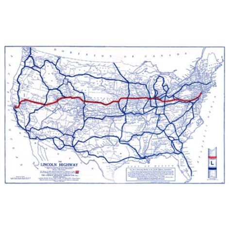1924 Lincoln Highway Wall Map
