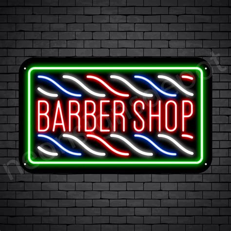 Barber Neon Sign Barbershop Horizontal Poles Neon Signs Depot