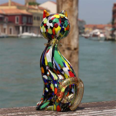 Sculptures And Figurines Objects Of Art Glass Various Collections Cat Figurine Orginal