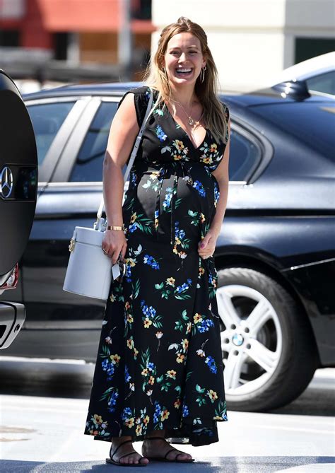 Hilary Duff Is All Smiles While Out In A Floral Summer Dress In Studio