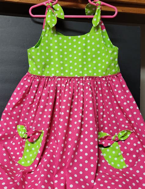 Girl Dress Size 6x Bright Colors Dots Ebay