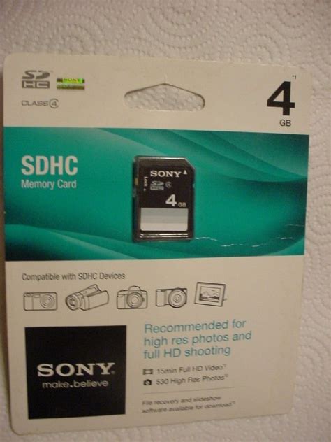 Here Is A Still Sealed Sony Sdhc 4gb Memory Card It Is Good For