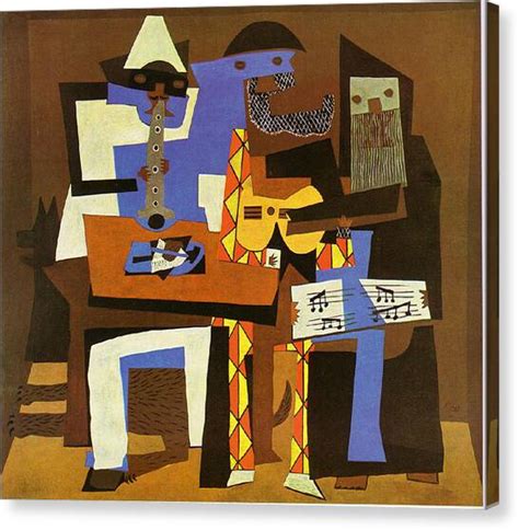 Three Musicians Painting By Picasso Pablo Pablo Picasso