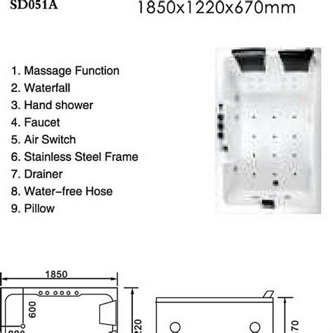 Buy 2 Person 72 L Bathtub Whirlpool Hot Tub Spa Hydrotherapy Massage