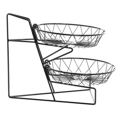 Cal Mil Black Wire 2 Tier Countertop Basket Stand With 8l X 12w
