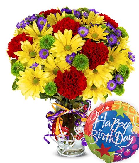 Make her feel like the vip this year with birthday flowers for her big day! Best Wishes Bouquet with Birthday Balloon at From You Flowers