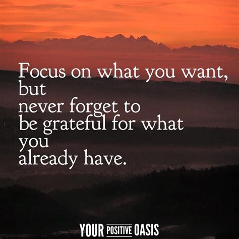 Focus On What You Want But Never Forget To Be Grateful For What You