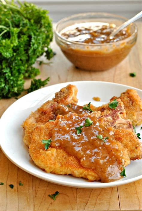 Crisp And Savory Pork Chops Pair Perfectly With Creamy Gravy Made Of Pan Drippings Pork Chops