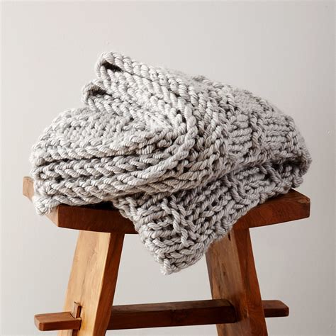 Free Knitting Pattern For A Chunky Knit Blanket For Beginners ⋆