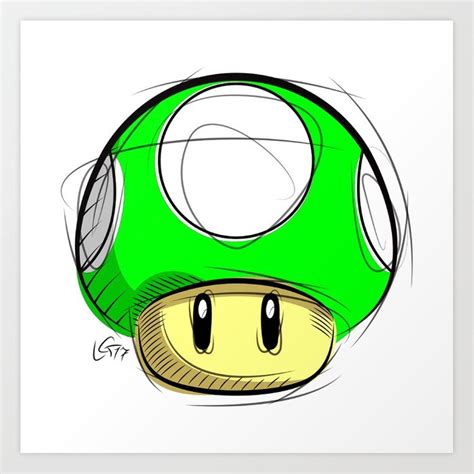Mushroom From Mario Drawing
