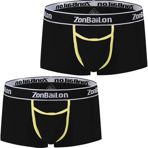 Zonbailon Sexy Mens Bulge Enhancing Underwear Ice Silk Big Pouch Boxer Briefs Trunks M L Xl Xxl