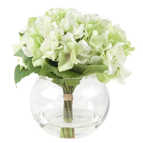 pure garden hydrangea arrangement in glass vase and reviews wayfair