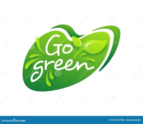 Go Green Slogan Creative Eco Friendly Decoration Stock Vector