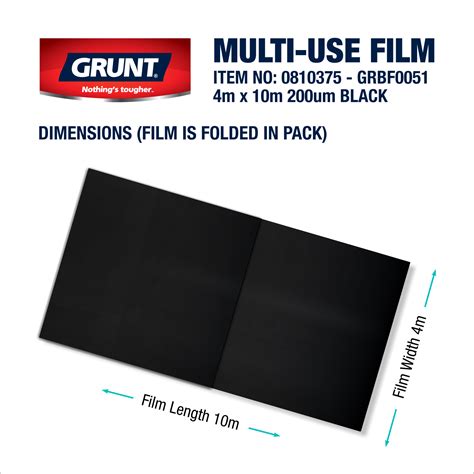 Grunt 2 X 10m Black 200um Ultra Tough Plastic Film Bunnings Australia