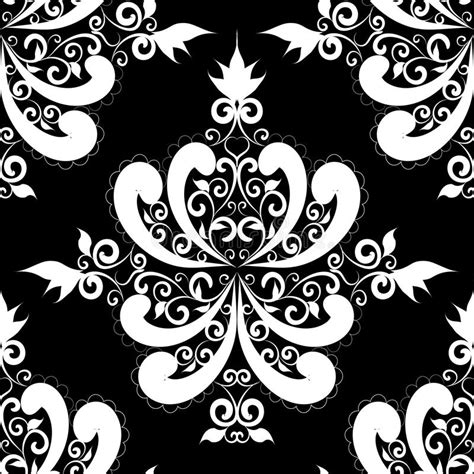 Vector Vintage Seamless Black And White Floral Pattern Stock Vector
