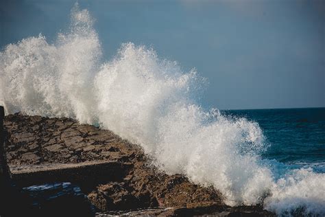 Big Wave Splashes On The Coastline Free Photo Rawpixel