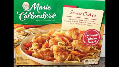 Marie callender pot pies have one of the highest fat/calorie contents of any frozen dinner/meal. Marie Callender's Sesame Chicken Review - YouTube