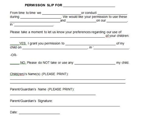 35 Permission Slip Templates And Field Trip Forms Permission Slip