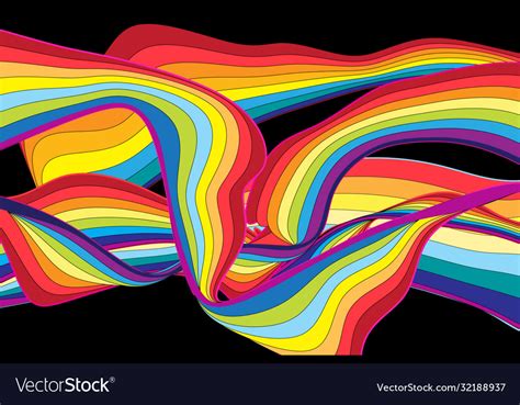 Beautiful Rainbow Waves Royalty Free Vector Image
