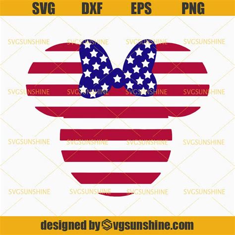 Disney Minnie Mouse Stars and Stripes 4th of July SVG, Fourth of July