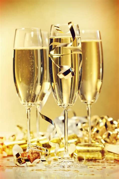 Glasses Of Champagne For New Years Stock Image Image Of Year Bubbly 22393255