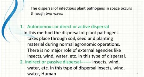 Dispersal Of Plant Pathogens