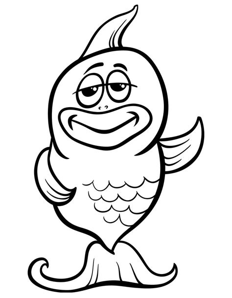 Printable A Fat Fish Coloring Page For Both Aldults And Kids