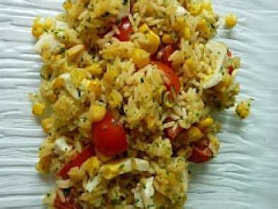 À café de poivre 1 c. Salade de riz végétarienne, Recette Ptitchef
