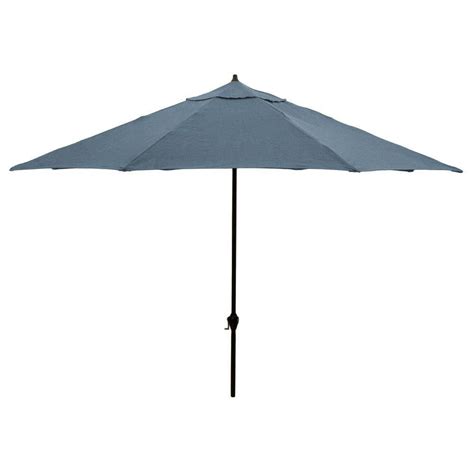 Hampton Bay 11 Ft Aluminum Patio Umbrella In Sunbrella Canvas Sapphire