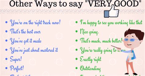 80 Ways To Say Very Good In English Eslbuzz Learning English