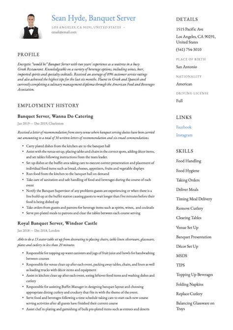 23 Banquet Server Resume Examples For 2023