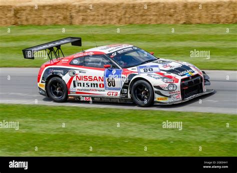 Nissan Gt R Nismo Gt3 Racing Car Driving Up The Hill Climb Track At The