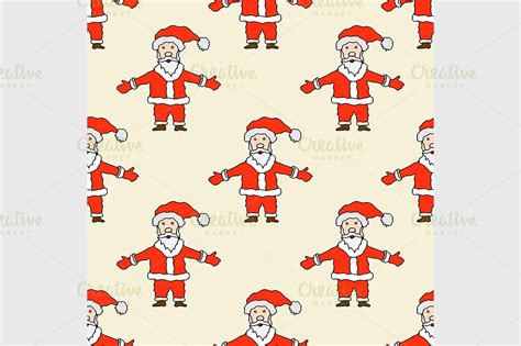 Christmas Pattern With Santa Claus Pre Designed Illustrator Graphics