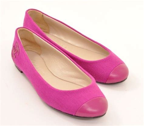 Chanel Hot Pink Ballet Flats Size 365 By Chanel Pink Ballet Flats