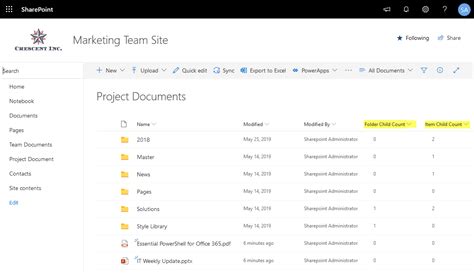 Sharepoint Online Get Files And Sub Folders Count On Each Folder In A