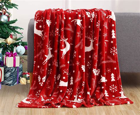 Luxury Velvet Super Soft Christmas Prints Fleece Throwblanket Holiday