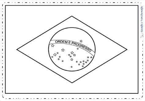 Desenho Da Bandeira Do Brasil Ilustrada Para Colorir E Imprimir