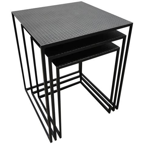 Contemporary Metal Nesting Tables - Set of 3 | Chairish
