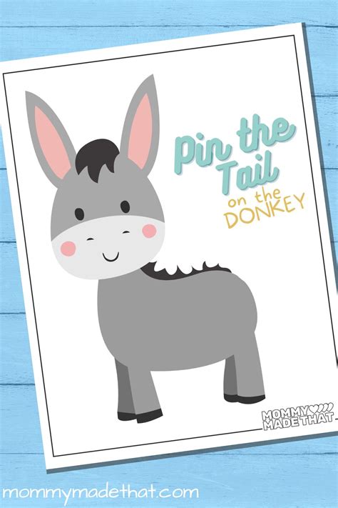 Pin The Tail On The Donkey Cute Free Printable