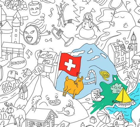 Making Things Switzerland Coloring Poster