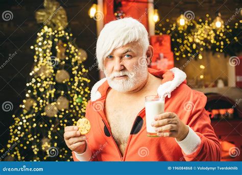 Christmas For Modern Santa Claus Santa Make Funny Face And Picking