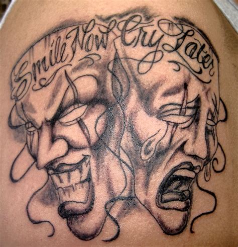 Smile Now Cry Later Gangster Tattoo Viraltattoo