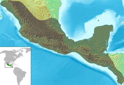 Filemesoamérica Relief Map With Continental Scalepng Wikimedia Commons