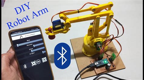 Diy Smartphone Bluetooth Controlled Robot Arm Using Arduino Hc 05