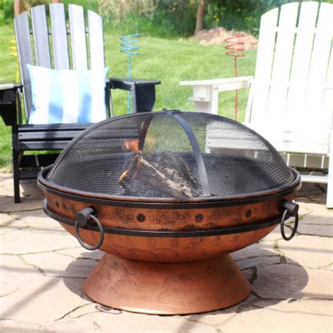 Sunnydaze 30 In Royal Cauldron Steel Fire Pit With Spark Screen